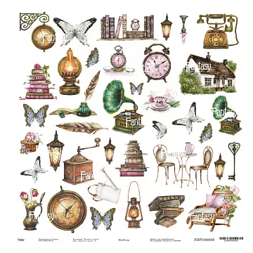 Бумага 30х30 см "Вдали от суеты 8" (Fantasy)