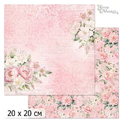 20х20 Бумага "Цветочный вернисаж. Розовый. Дизайн 2" (ScrapMania)