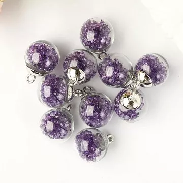 Набор стеклянных подвесок "Шар. Камушки фиолетовые" (АртУзор)