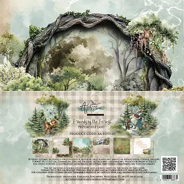 Набор бумаги 30х30 см "Friends of the Forest", 6 листов (Alchemy of Art)