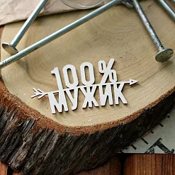 Украшение из чипборда "100% мужик" (Fantasy)