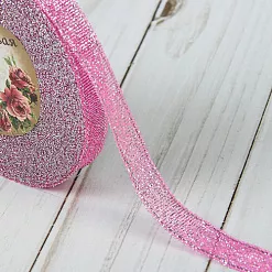 Лента парчовая "Розовая", ширина 1 см, длина 23 м (АртУзор)