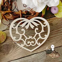 Украшение из чипборда "Сердце ажурное 5" (LeoMammy)
