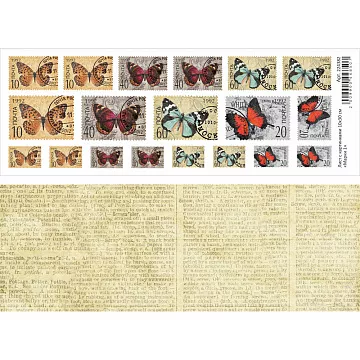 Лист с картинками 10х30 см "Марки 1" (ScrapMania)