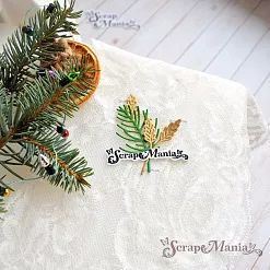 Нож "Новогодняя красота. Веточка ели", 3х4,6 см (ScrapMania)
