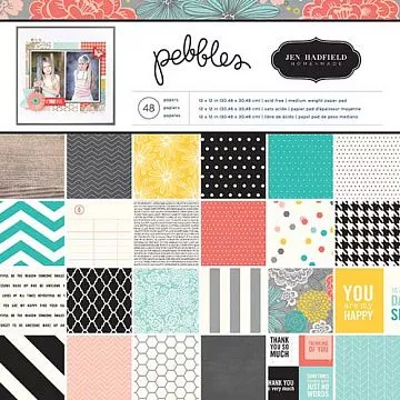 Набор бумаги 30х30 см "Jen Hadfield", 48 листов (Pebbles)