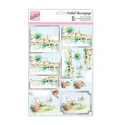 Аппликация бумажная вырубная "Город на берегу реки" А4 (DoCrafts)