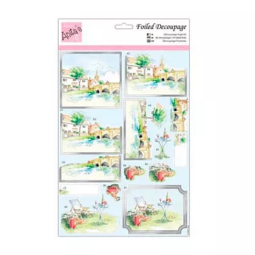 Аппликация бумажная вырубная "Город на берегу реки" А4 (DoCrafts)