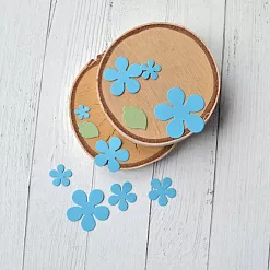 Набор вырубок "Цветок с листочками", цвет голубой (ScrapMania)