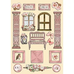 Набор деревянных украшений "Roseland", 20 шт (Stamperia)