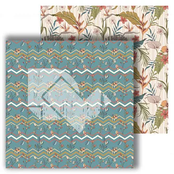 Бумага 30х30 см "Exotic Flower. Цветочные полосы" (DreamLight Studio)