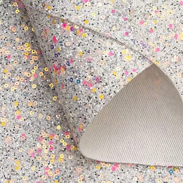 Отрез экокожи А4 "Блестки и пайетки. Серебряный"