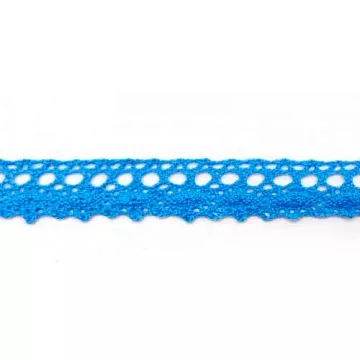 Лента кружевная хлопковая "Синяя", ширина 1,2 см, длина 0,9 м (Рукоделие)