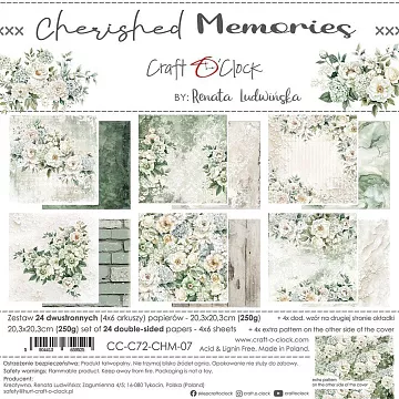 Набор бумаги 20х20 см "Cherished memories", 24 листа (CraftO'clock)