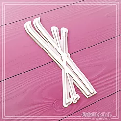 Чипборд 3D "Лыжи с палками", 3,5х9,2 см (СкрапМагия)