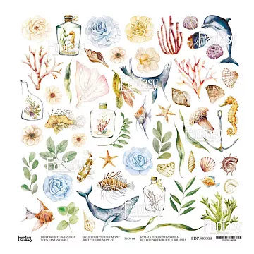 Бумага 30х30 см "Теплое море 8" (Fantasy)