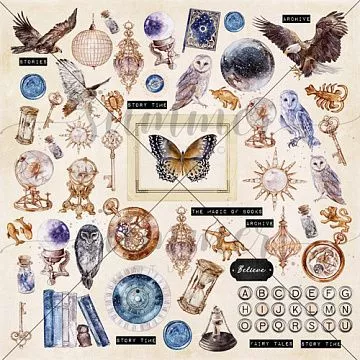 Бумага "Таинственная вселенная. Лист для вырезания" (Summer Studio)