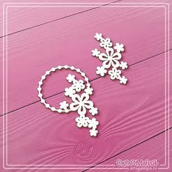 Чипборд "Круглая рамка с цветами", 3,6х5,7 см (СкрапМагия)