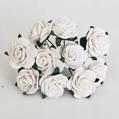 Букет средних розочек "Белый", 1,5 см, 10 шт (Craft)