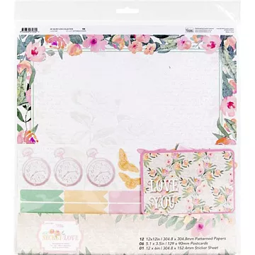 Набор бумаги 30х30 см "My secret love. Моя тайная любовь", 12 листов (Couture Creations)