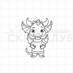 Штамп "Дракон 7", 3,9х5 см (Скрапклуб)