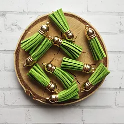 Набор украшений "Кисточки травяные с золотым колпачком"