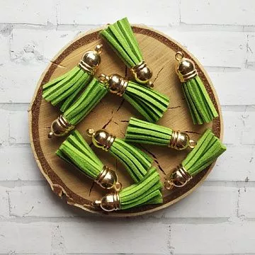 Набор украшений "Кисточки травяные с золотым колпачком"