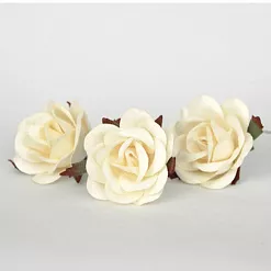 Цветок розы коттеджной "Средний. Молочный", 4 см, 1 шт (Craft)