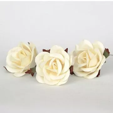 Цветок розы коттеджной "Средний. Молочный", 4 см, 1 шт (Craft)