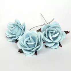 Цветок розы коттеджной "Средний. Голубой", 4 см, 1 шт (Craft)