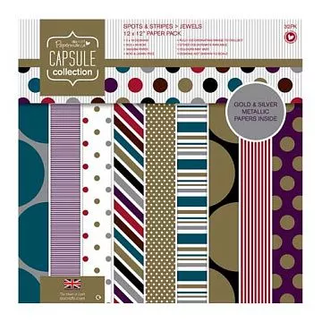 Набор бумаги 30х30 см "Точки и полоски. Природные оттенки", 32 листа (DoCrafts)