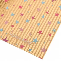 Бумага крафт с фольгированием "Звёзды" (АртУзор)