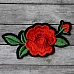 Термонаклейка с вышивкой "Красный цветок с бутоном"