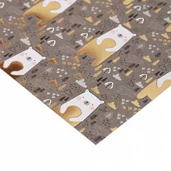 Бумага с фольгированием 20х20 см "Медвежата" (АртУзор)