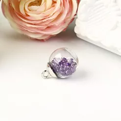 Набор стеклянных подвесок "Шар. Камушки фиолетовые" (АртУзор) Набор стеклянных подвесок "Шар. Камушки фиолетовые" (АртУзор)