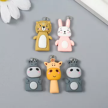 Набор акриловых украшений "Зверята", 1,7х2,8 см, 5 шт (АртУзор)