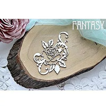 Украшение из чипборда "Роза с вензелями 640" (Fantasy)