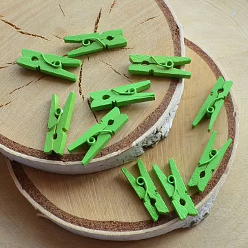 Набор деревянных прищепок "Зелёные", 10 шт, 2,5 см