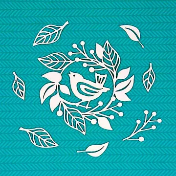 Набор украшений из чипборда "Птица в венке" (CraftStory)