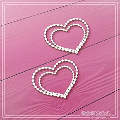 Чипборд "Сердечки из бусинок", 4,8х3,9 см (СкрапМагия)