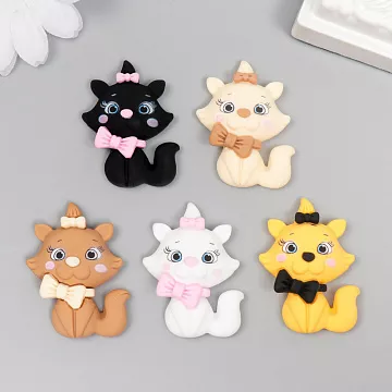 Набор акриловых украшений "Котёнок с бантиками", 3,8х3 см, 5 шт (АртУзор)