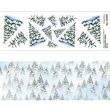Лист с картинками 10х30 см "Зимний город. Елки" (ScrapMania)