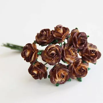 Букет мини розочек "Коричневые, двухтоновые" (Craft)