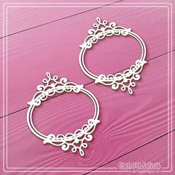 Чипборд "Овальные рамки с завитками 3", 5х6,5 см (СкрапМагия)