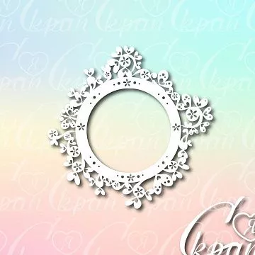 Чипборд "Рамка с сердечками", 9,9х9,8 см (LeoMammy)