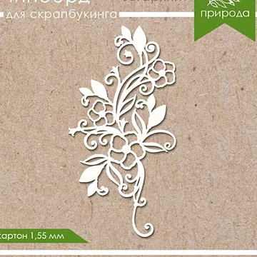 Украшение из чипборда "Завитки с цветами" (ScrapКрым)
