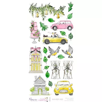 Бумага 15х30 см "Любовь в твоих глазах. Картинки для вырезания 02" (Muscari)