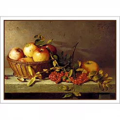 Тканевая карточка мини "Дары осени. Спелые яблочки" (ScrapMania)