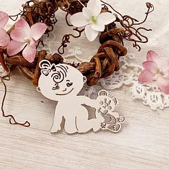 Чипборд "Девочка с мишкой" (LeoMammy)