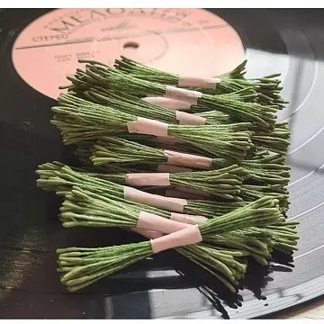 Тычинки "Удлиненные. Темно-зеленые на темно-зеленой нити", 25 шт (AgiArt)